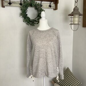 A.B.S. Pullover Crew Neck Sweater Side Lace Ties